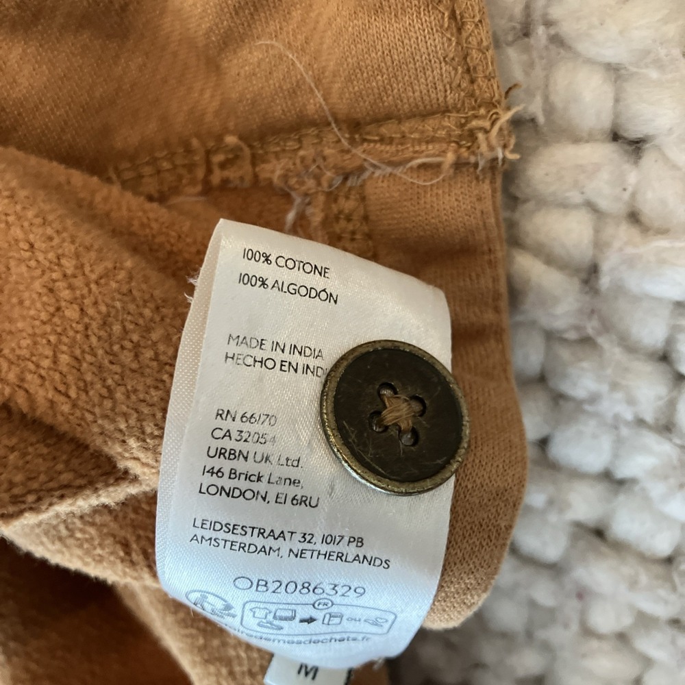 Pilcro Oversized Cotton Utility Jacket Tan Button Front Pocket Medium - Picture 10 of 10